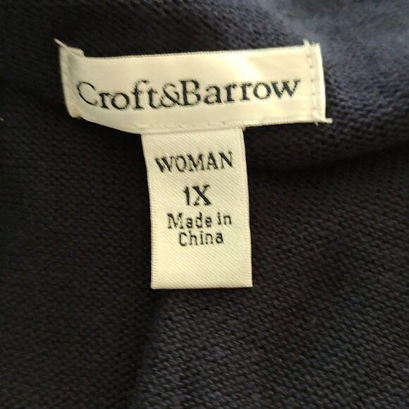 Croft & Barrow Woman navy open front cardigan Sz 1X NWOT - Picture 5 of 5